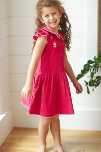 Collared Capers Dress - Corduroy - Berry - NEW