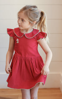 Collared Capers Dress - Corduroy - Berry - NEW