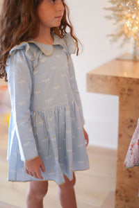 Collared Capers Dress - Blue Angel - Long Sleeve