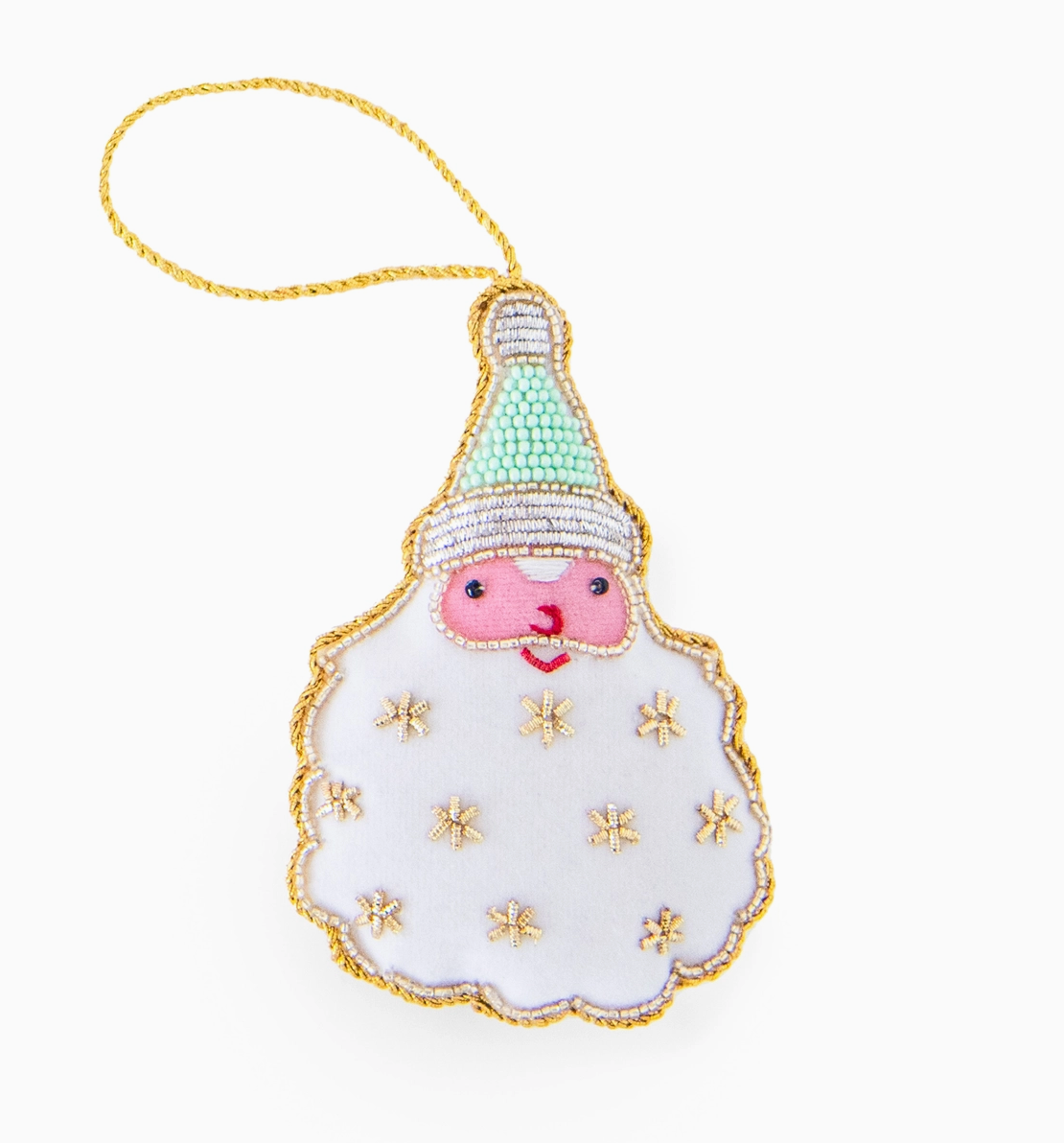 Cotton Candy Santa Ornament