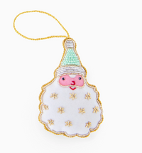 Cotton Candy Santa Ornament