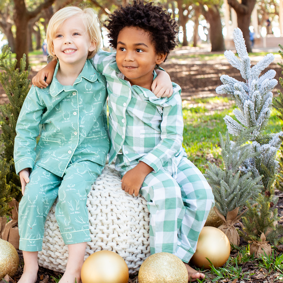 Kid's Buffalo Check Pajama in Wintergreen